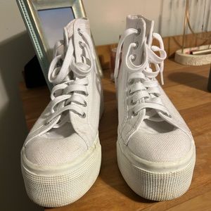 White platform superga